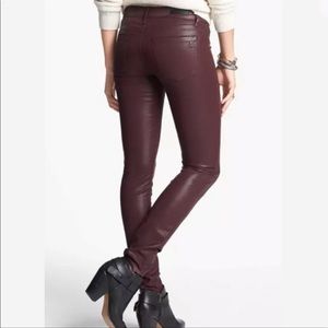NWT Articles of Society mya Bordeaux coated skinny jeans 27